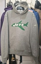 New York Jets Nike Throwback Plane Logo Grey Pullover Hoodie Men's Size Medium