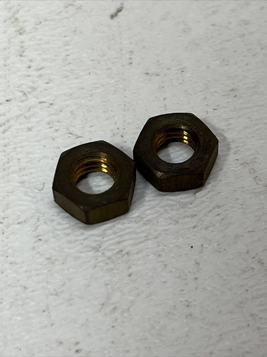 2 Genuine Harley Davidson Motorcycle Hex Brass Nuts OEM 7634