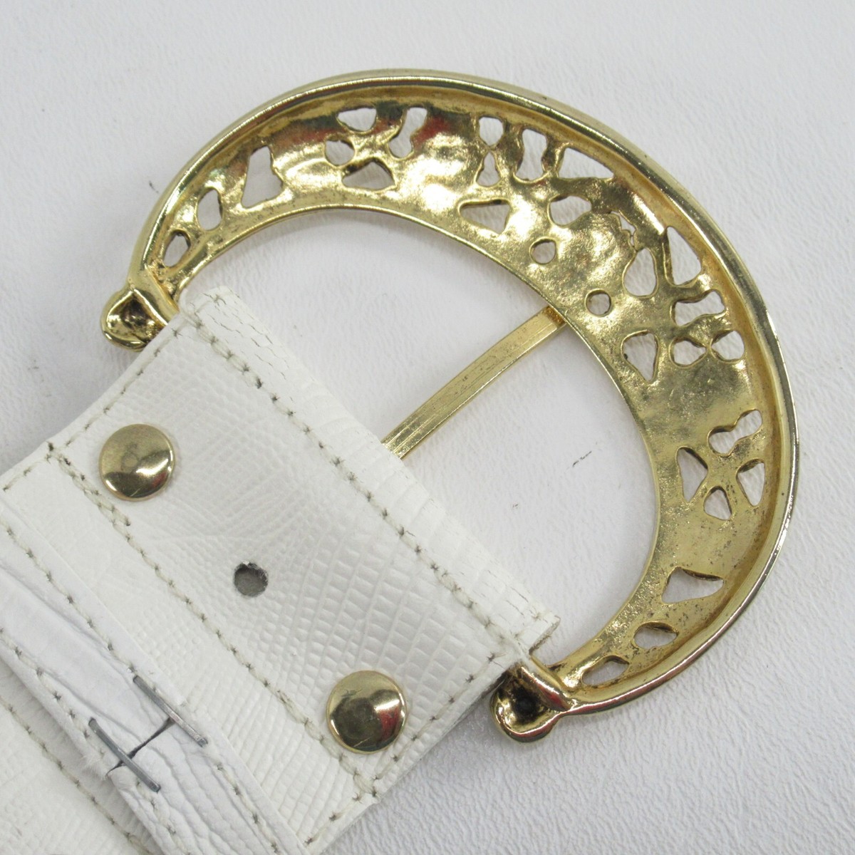 Bijoux Medici Beverly Hills White Lizard Embossed Leather Belt Large Buckle FGBELTS_005_AL_EM_White.jpg?v=  main image 3