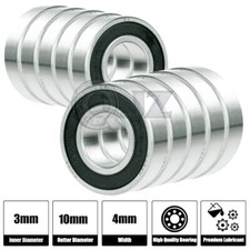 10x 623-2RS Ball Bearing 3mm x 10mm x 4mm Rubber Seal Premium RS Shielded