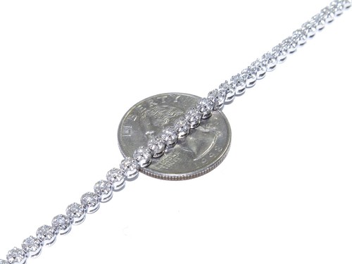 Ladies 10k White Gold Round Cut Prong Set 1.60ct White Diamond Tennis Bracelet - Picture 5 of 7
