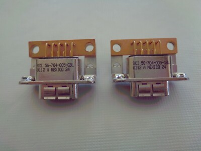 SCI 56-704-005 D-Sub Connector w/ EMI, DB9 Female PCB Mount (2 Piece Lot) - New