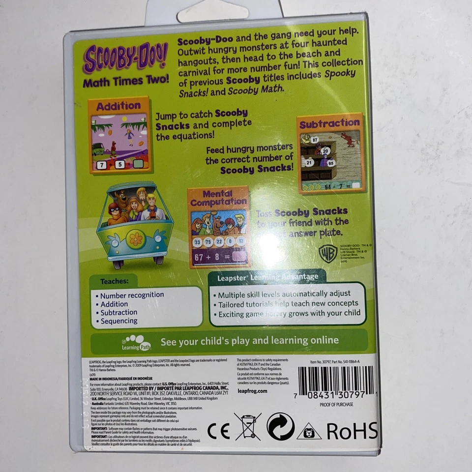Scooby-Doo Leapster & Leapster 2 Learning Game Math Times Two:K-2nd Complete - Image 3 of 4