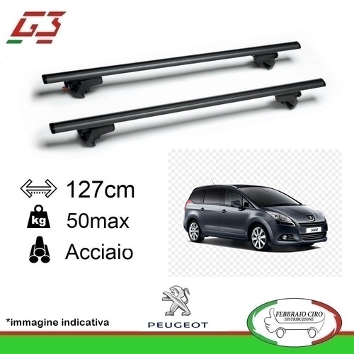 G3 Set Barras Techo Portaequipajes Pacífico 127cm Peugeot 5008 De 2009- |