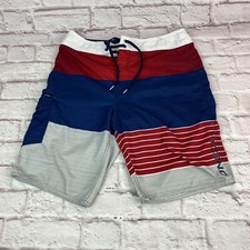 Oneill Patriotic Board Shorts Swim Trunks Men's Size 32 Unlined Side Pocket