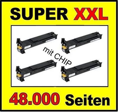 4x Toner f. Konica Minolta MagiColor 7400 7450 / 8938621 8938622 8938623 8938624