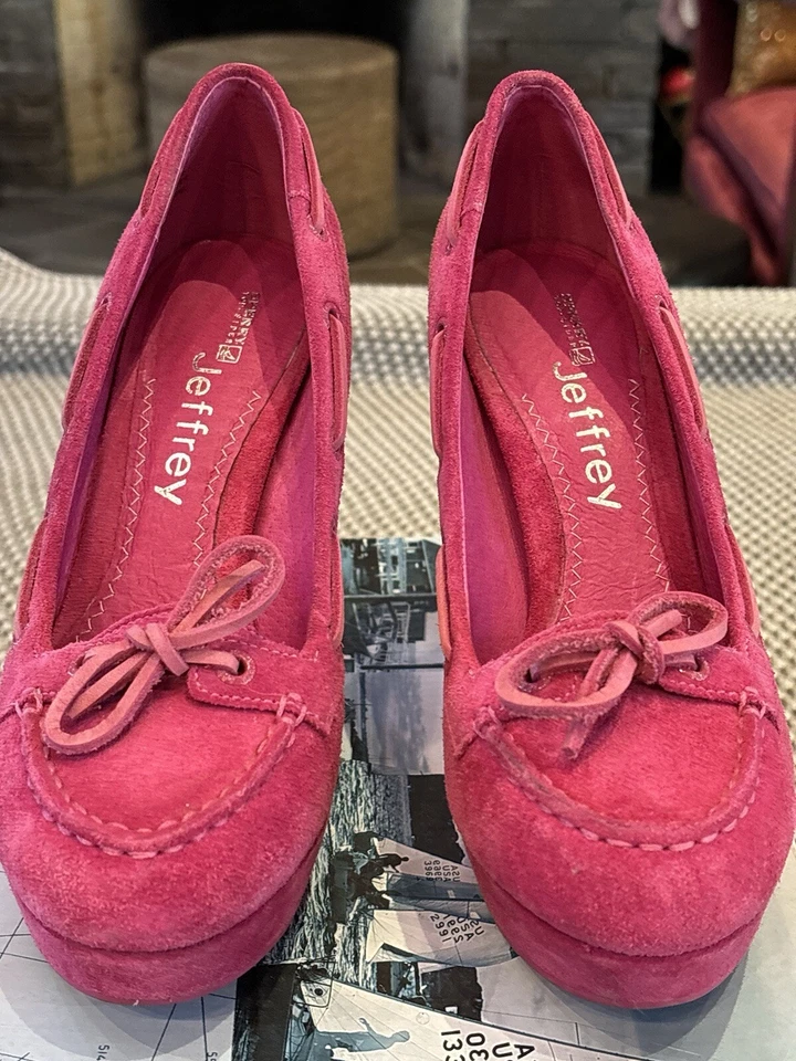 EPC Sperry Top-Sider A/O 泵洋红色麂皮绒热粉色鞋 7.5 — 第 3/4 张图片