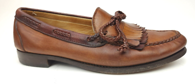 Allen Edmonds Woodstock Kiltie Loafer Two Toned Black Brown Mens Size 10 D Shoes Allen Edmonds Woodstock Loafers Kiltie Tassel Men main image 4