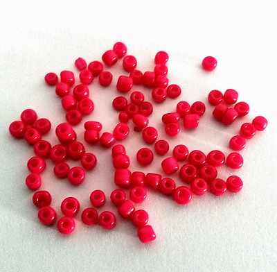 Set ca. 1000 Rocaille Perlen aus Glas Himbeerrot 2 mm Loch 1 mm Schmuck
