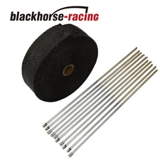BLACK PIPE Wrap Exhaust Turbo Heat Manifold Header 2" x 50FT ROLL VERY HIGH TEMP