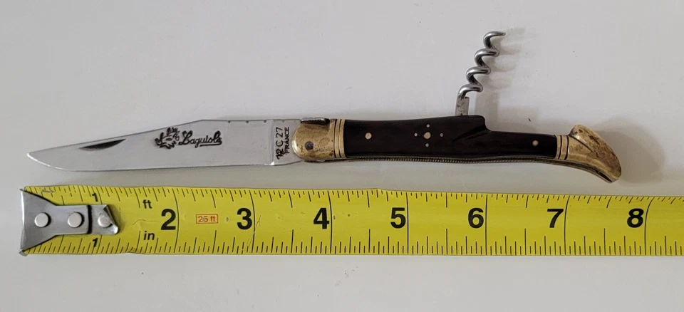Custom Laguiole Actiforge France 12C27 Snakewood & Brass Handle Knife Corkscrew - Image 2 of 4