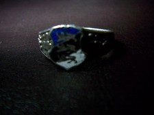patriotischer Ring Email blau-schwarz-wei&szlig; 800 Silber L&ouml;wenpunze NP
