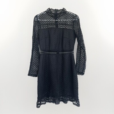 Jaus Wanderlust Dress M NWT Black Lace Sheer Ruffle Mini Formal Party