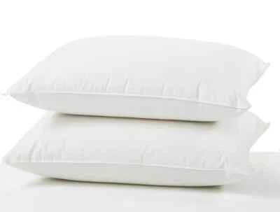 NIGHTSLEEP Luxury Twin Pack of 2 Pillows Soft Anti Allergenic Hollowfibre Hotel plain