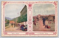1907-15 Postcard Sika Alaska A Klondike Camp AK Split Views St Bernard Dog