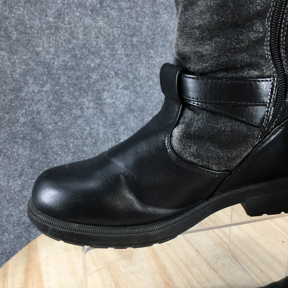 Totes Boots Womens 6 M Tall Side Zip Insulated Mid Winter Snow Boot Black Fabric - Image 4 of 4