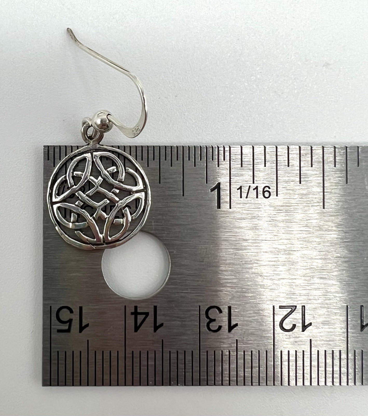 Sterling Silver Round Celtic Dangle Earrings     … - image 5