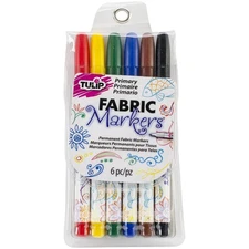 I Love To Create 28974 Tulip Writer Fabric Markers 6/Pkg-Primary (3Pk)
