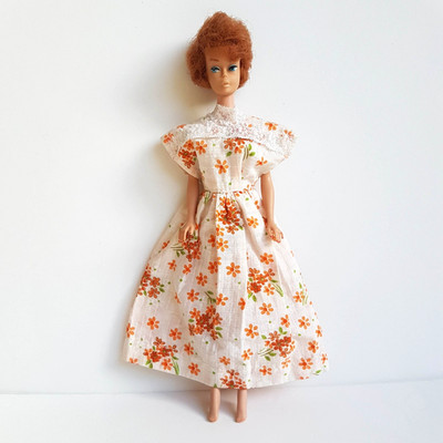 VTG 1962 Bubble Cut BARBIE Auburn Red Head Nails #18 Japan Fashion Doll RARE