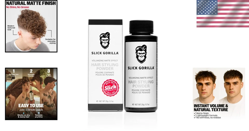 Men's Lightweight Hair Styling Powder - Adds Volume & Texture, Unscented 0.70 oz - Image 2 of 4