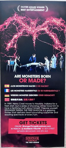 STRANGER THINGS-BROADWAY MUSICAL THEATRE FLYER - Picture 2 of 2