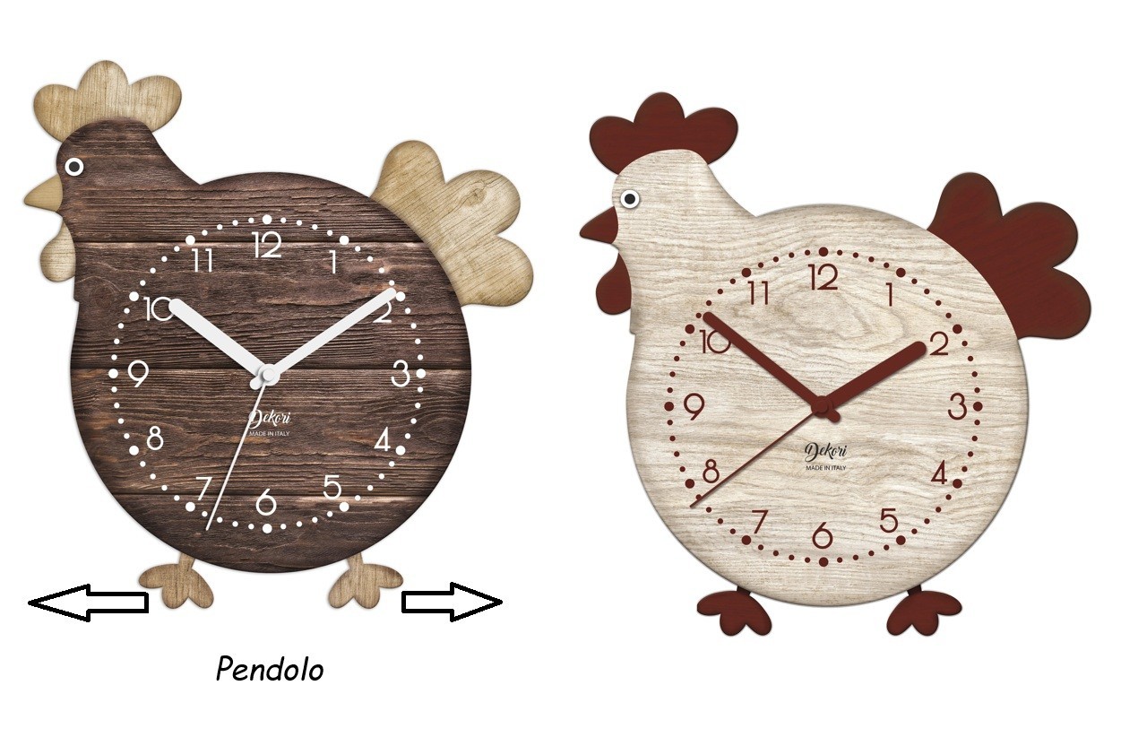 Wall Clock Wooden for Cooking Chicken With Pendulum | eBay