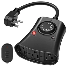 Lights Plug Timer Outdoor, Dusk to Dawn Electrical Timer Switch with Remote, Wat
