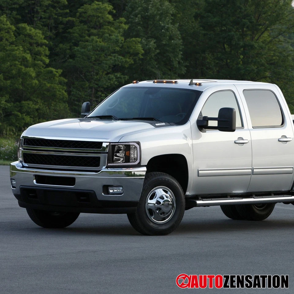 Fit 2007-2014 Chevy Silverado 1500 2500HD 3500HD Black LED Bar Headlights Lamps Foto 2 de 4