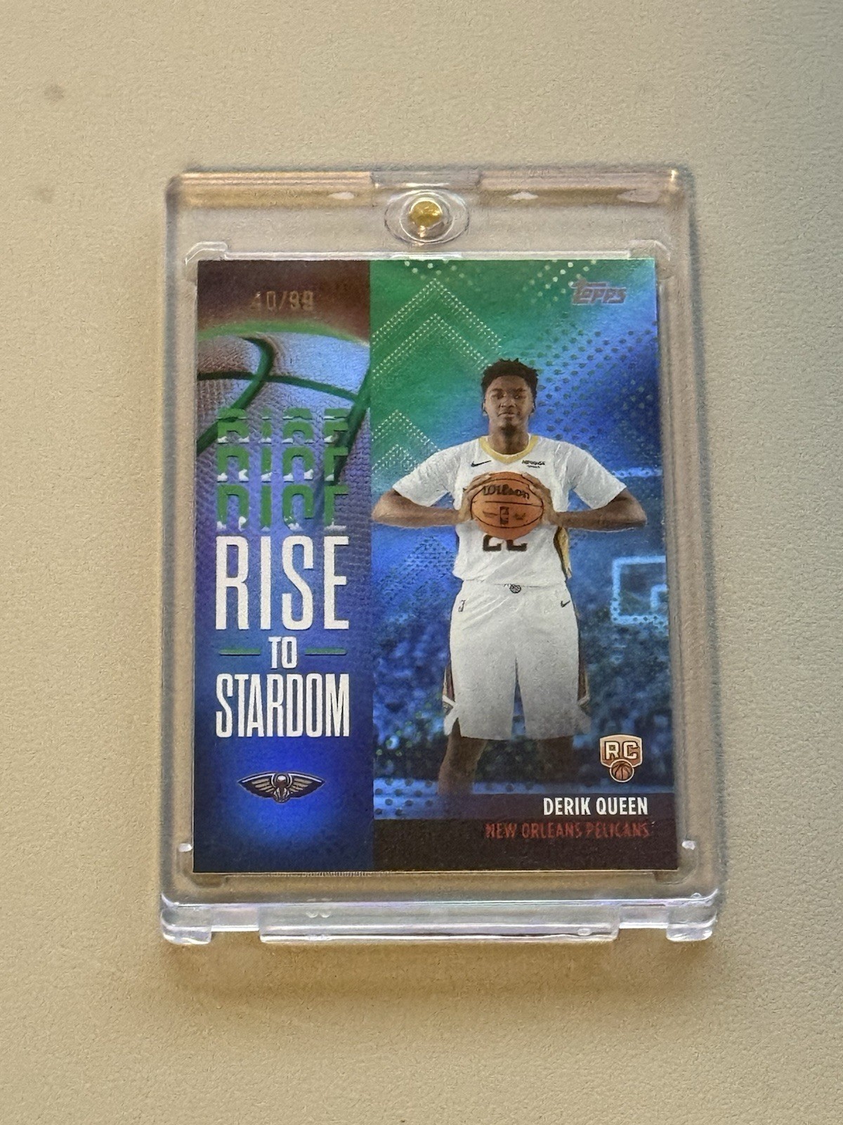 DERIK QUEEN 2025-26 Topps #RTS-13 Pelicans RC Rise to Stardom Green Rainbow /99
