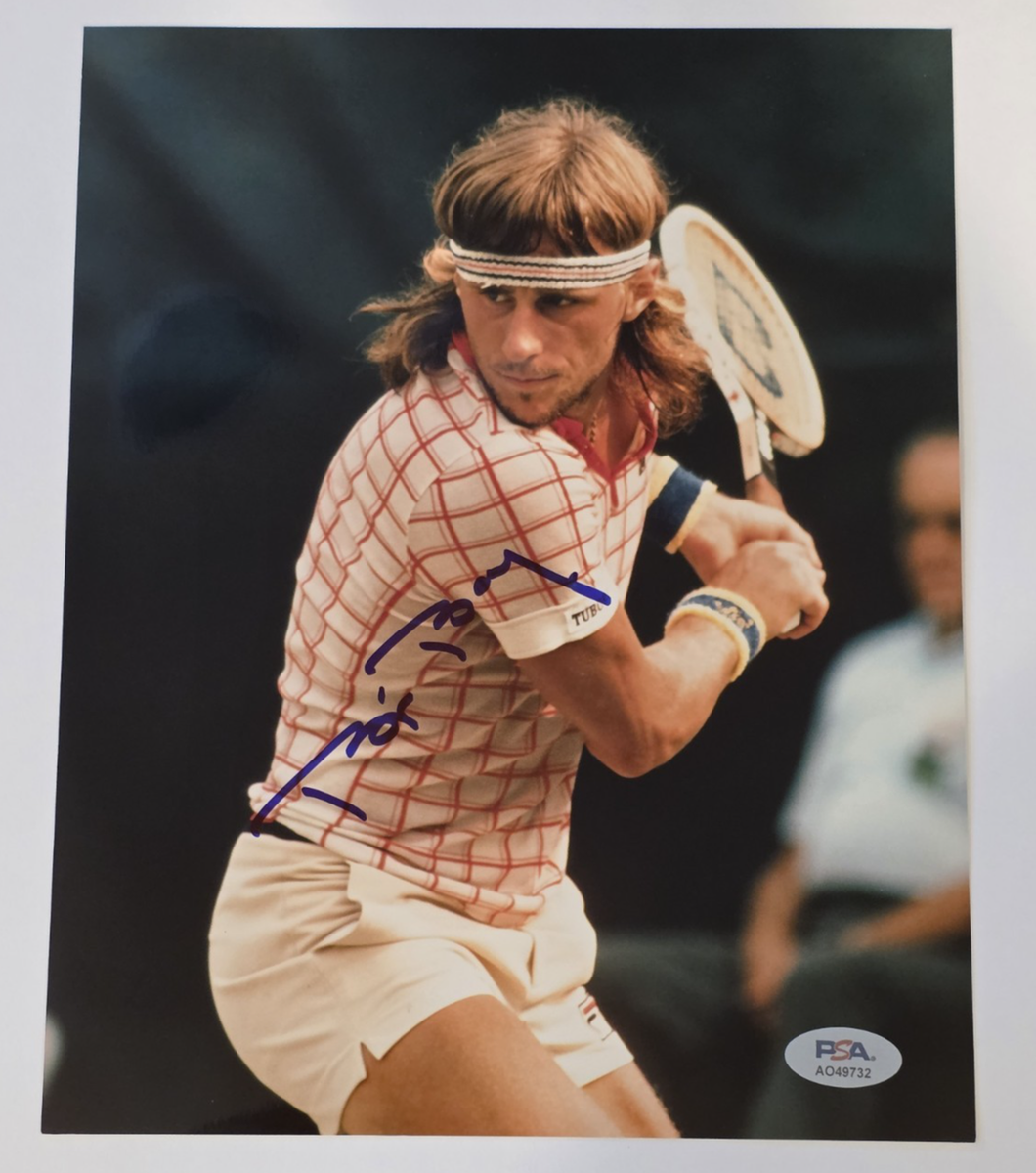 Rare BJORN BORG Signed 8x10 Photo-11 x GRAND SLAM TENNIS CHAMPION