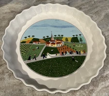 Large Villeroy & Boch Naif Wedding Quiche/ Pie Plate  Laplau  Vilbofour 11.5"