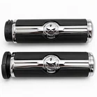 Harley Davidson Sportster Dyna Glide Softail Road King CHROME SKULL GRIPS