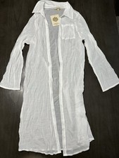 Rebellion Again Boho White Kimono Duster Coverup Women s Small NWT