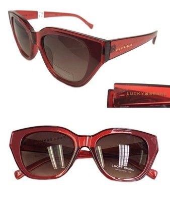 NWT Womens Sunglasses Lucky Brand SLBD146 Ruby/Brown $80.00