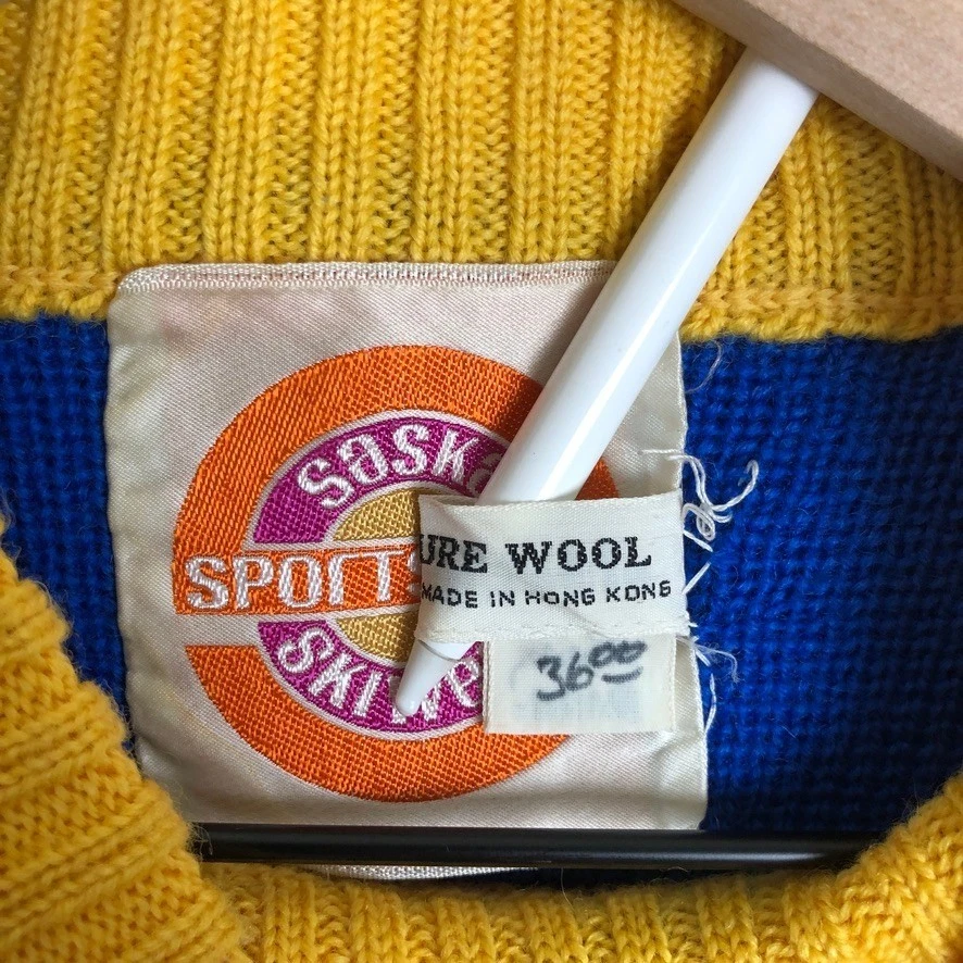 De Colección Saska Ropa Deportiva 100% Lana Ropa de Esquí Suéter Para Hombres L Azul Rojo Amarillo L/S Usado en Excelente Condición Foto 4 de 4