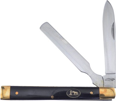 Frost Cutlery Doctors Black Buffalo Horn Folding Stainless Pocket Knife H120CBH