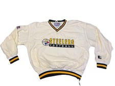PITTSBURGH STEELERS PRO LINE STARTER PULLOVER WINDBREAKER JACKET LRG 90 s VNTG