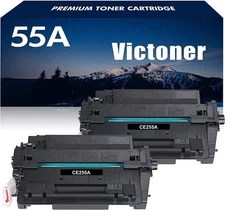 2x 55A Compatible Toner Cartridges with CHIP P3015,P3016,P3011 for HP M521, M525