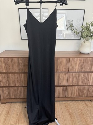 NWOT Zara Black Sleeveless Maxi Dress V-Neck Elegant Basic Dress Size Medium