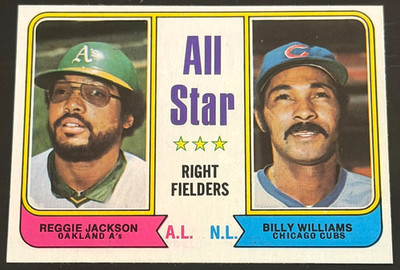 484)  1974 TOPPS BONDS #338 REGGIE JACKSON/ BILLY WILLIAMS NR MINT - MINT CENTER