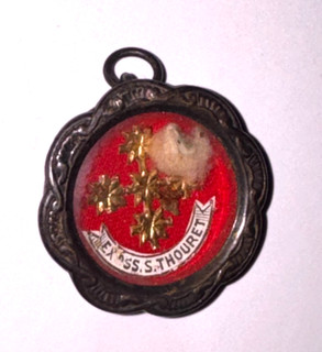 RARE VINTAGE CATHOLIC 1st CLASS ST. JEANNE ANTIDE THOURET RELIC RELIQUARY