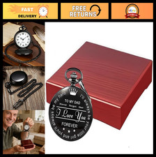 Pocket Watch Keychain Gift Set for Dad - Elegant Boxed Father's Day Present