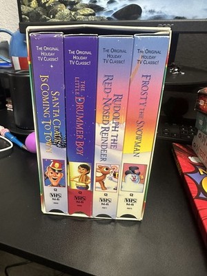 VHS Christmas Classics Series Set of 4 Frosty Rudolph Santa Claus Drummer Boy
