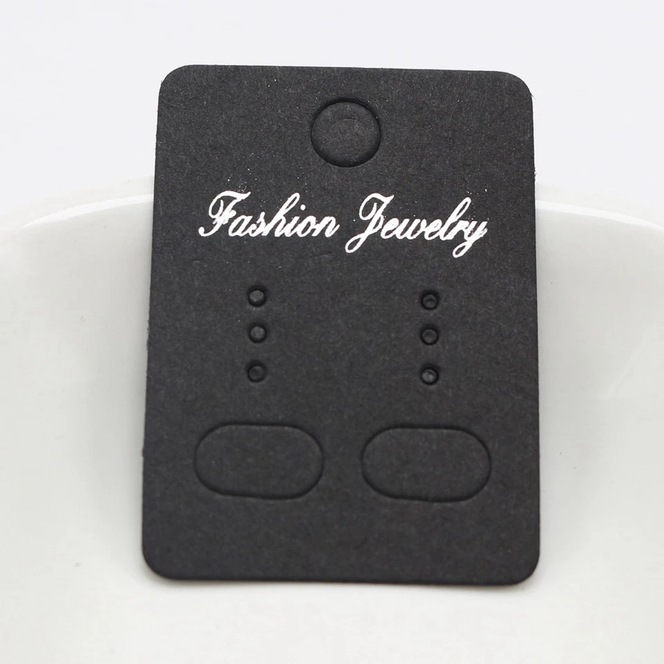 500 Black Jewelry Earring Display Hanging Holder Cards 1.8"X1.2" Jewelry Packagi - Image 3 of 4