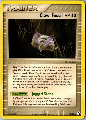 Claw Fossil 78/92 Common Legend Maker Lightly Played Pokemon Card TCG Single