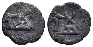 FITZ ANCIENT INDIA TAXILA CITY STATE LOCAL COINAGE 13mm 1 10g COPPER ±BAM852