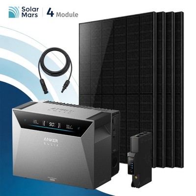 SolarMars 2000W Balkonkraftwerk mit Speicher Anker Solix Solarbank 4 E5000 Pro