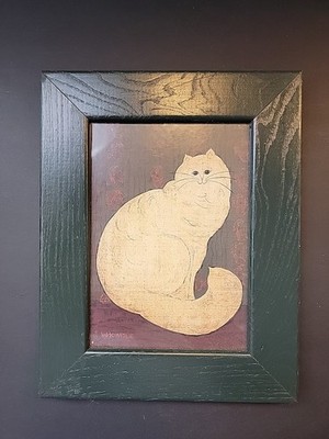 Warren Kimble American Folk Artist Framed Persian Cat | eBay