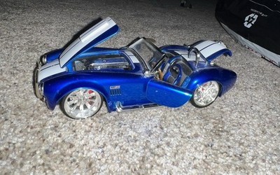 1965 SHELBY COBRA 427 S/C JADA BIG TIME MUSCLE 1/24 SCALE DIECAST BLUE/WHITE