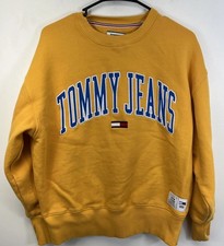 Tommy Jeans Streetwear Yellow Embroidered Sweatshirt Womens Sz Small